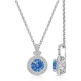 Amazon Essentials Platinum-Plated Sterling Silver Infinite Elements Zirconia Round-Cut Antique Pendant Necklace , (previously Amazon Collection)