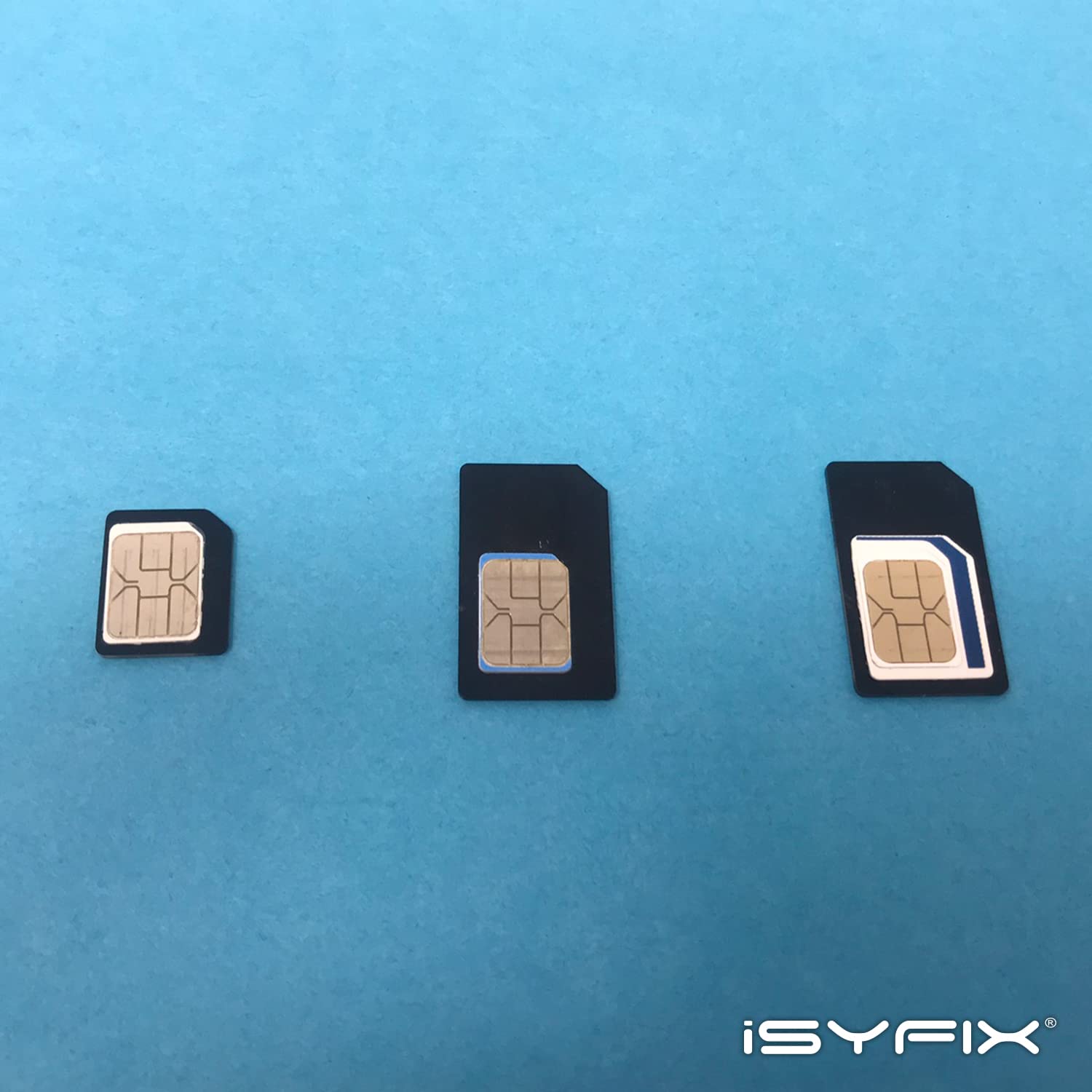 iSYFIX Sim Card Adapter Nano Micro - Standard 4 in 1 Converter Kit with Steel Tray Eject Pin