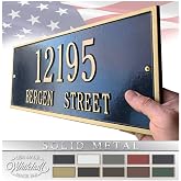 Whitehall&trade; Personalized Cast Metal Address plaque - The Hartford Plaque. Made in the USA. Display your address and street name. Custom house number sign.