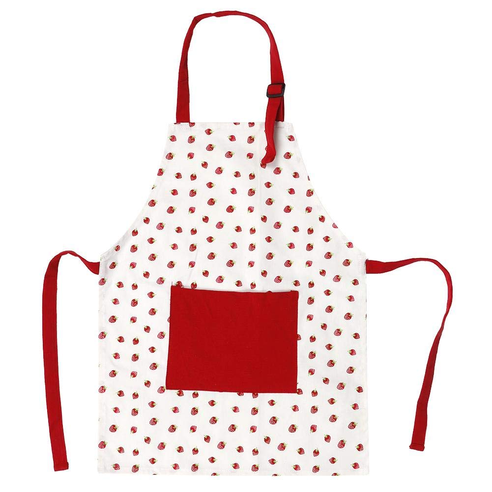 Cafopgrill Children's Red Strawberry Apron, Cotton Padded Home Kitchen Children Apron Red Lamb Pattern for Home Kitchen, Restaurant, Coffee house, drawing, Cotton