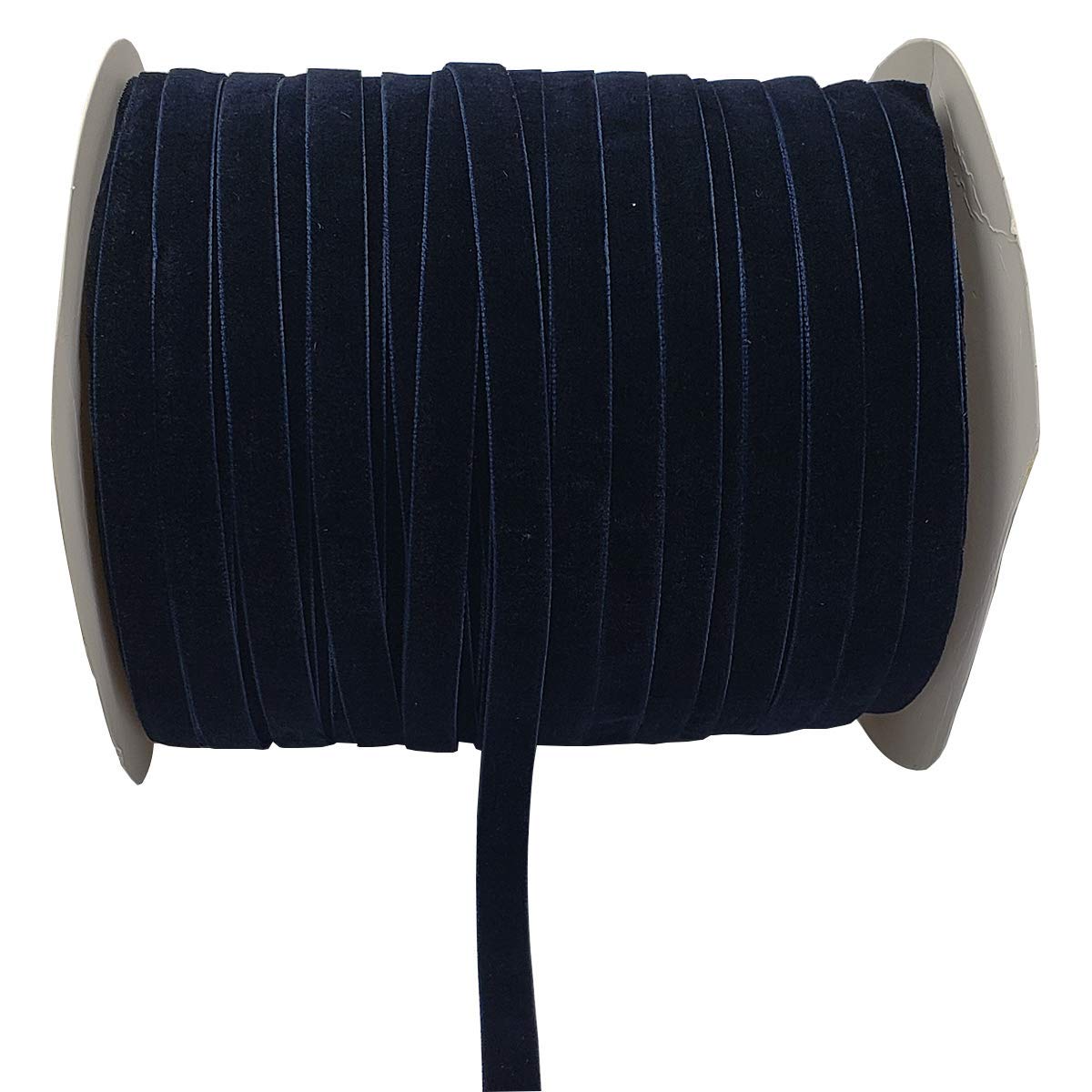 10 Yards Dark Blue Velvet Ribbon Spool (Navy, 3/8")