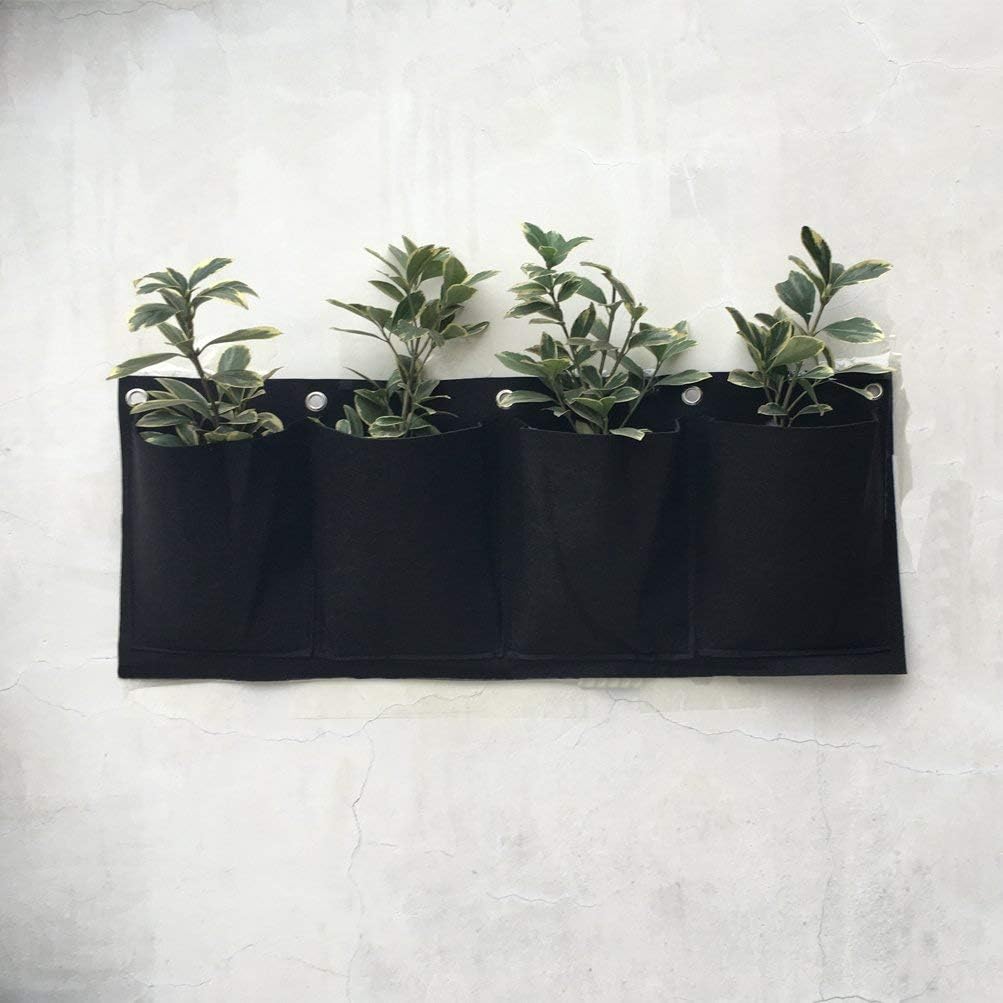 2 bolsas de fieltro para colgar macetas de jardín con 4 bolsillos ...