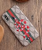 iPhone X case New Elegant Luxury Designer PU Leather Fashion Graphic Wallet Style Cover Case for Apple iPhone X iPhone Xs(Striped Snake)