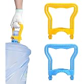Uadbau 2Pcs 5 Gallon Water Bottle Handles - Stable Ergonomic Handles with 5 Gallon Water Bottle Caps - 5 Gal Bottle Carrier Rubberized Anti-Slip Holder for Prevents Tilting - Blue &amp; Yellow