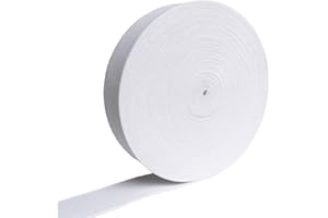 BZVlemon Elastic Sewing Bands 11 Yards 1 Inch Flatback White Knit Elastic Spool Heavy Strenth High Elasticity Knit Elastic Ba