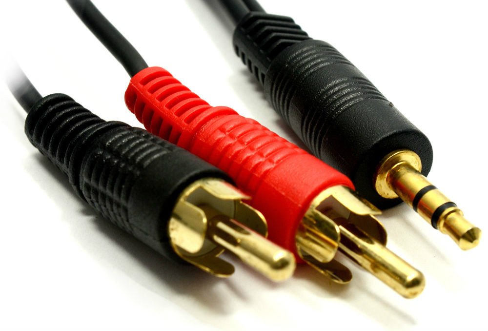 Generic 0.5m 3.5mm Mini Stereo Jack to 2 x RCA Twin Phono Cable Lead Audio GOLD [6-40]