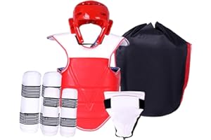 Hi.FANCY Karate Sparring Gear Set Taekwondo Protective Equipment Including Body Protector and Storage Bag Designed to Deliver