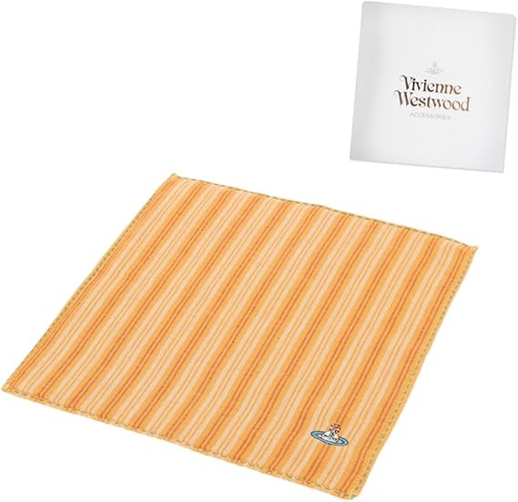 Amazon ヴィヴィアンウエストウッド メンズ リバーシブル タオル ハンカチーフ 28cm 28cm ストライプ Orb デザイン ブランド ハンカチ メンズ レディース Vivienne Westwood イエロー ハンカチ 通販