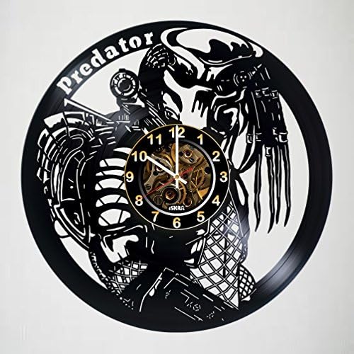 Iskra Shop Predator - Vinyl Record Wall Clock - Room Wall Decor - Poster - Ornament - Decorations - Sticker - Party Supplies - Gift for Boys and Girls, Friends, Teens - Gift for him - Gift for her