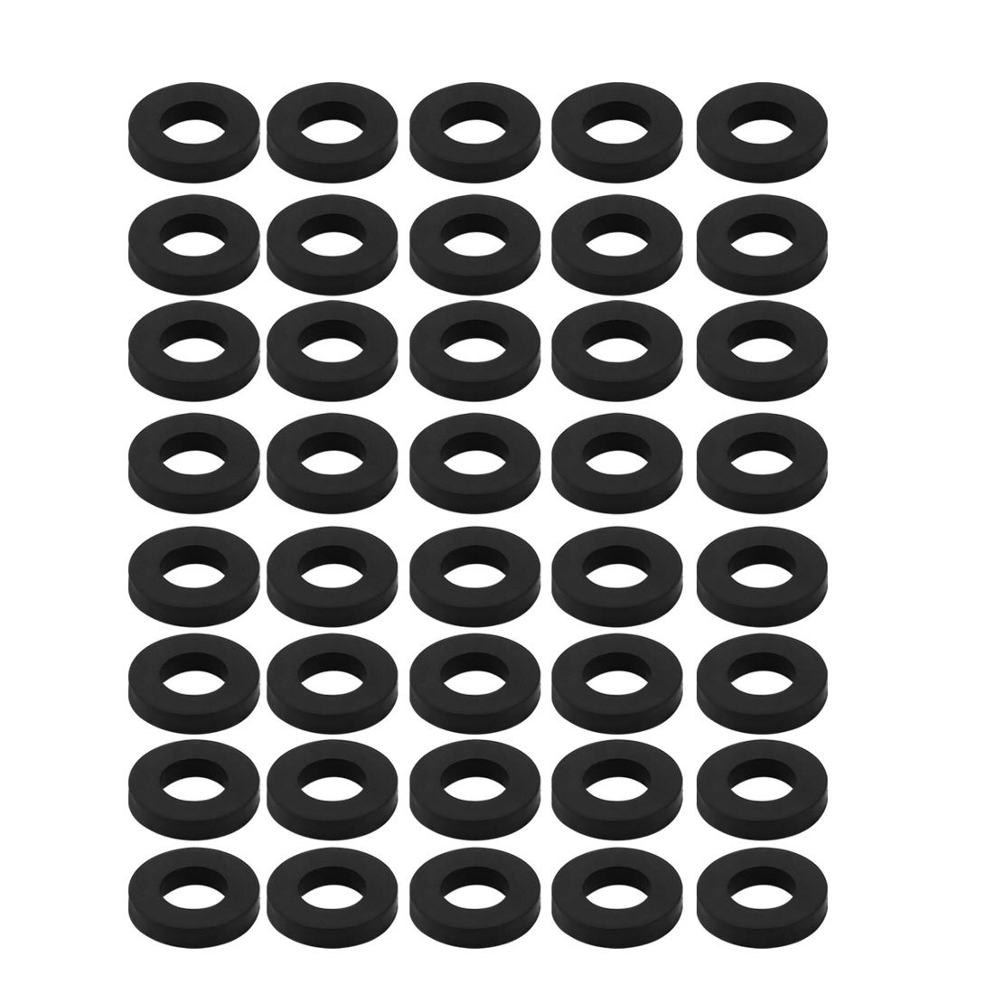 sourcingmap Nitrile Rubber Flat Washers 15.5mm OD 8mm ID 3mm Thickness for Faucet Pipe Water Hose, Pack of 40