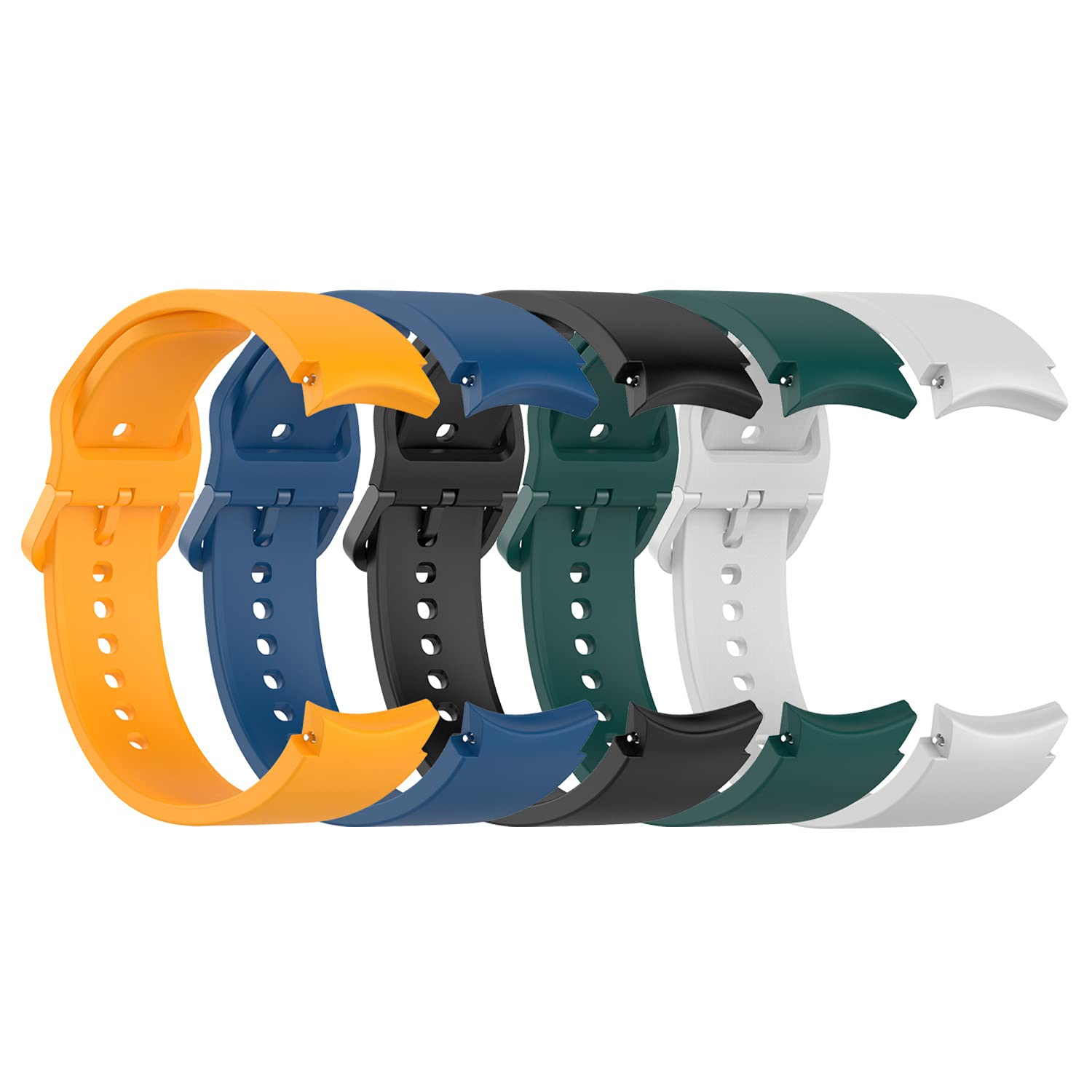 Chofit 5 Pack Classic Silicone Bands Compatible with Samsung Galaxy Watch 4 Classic 42mm/46mm and Watch 4 40mm/44mm, Silicone, Silicone