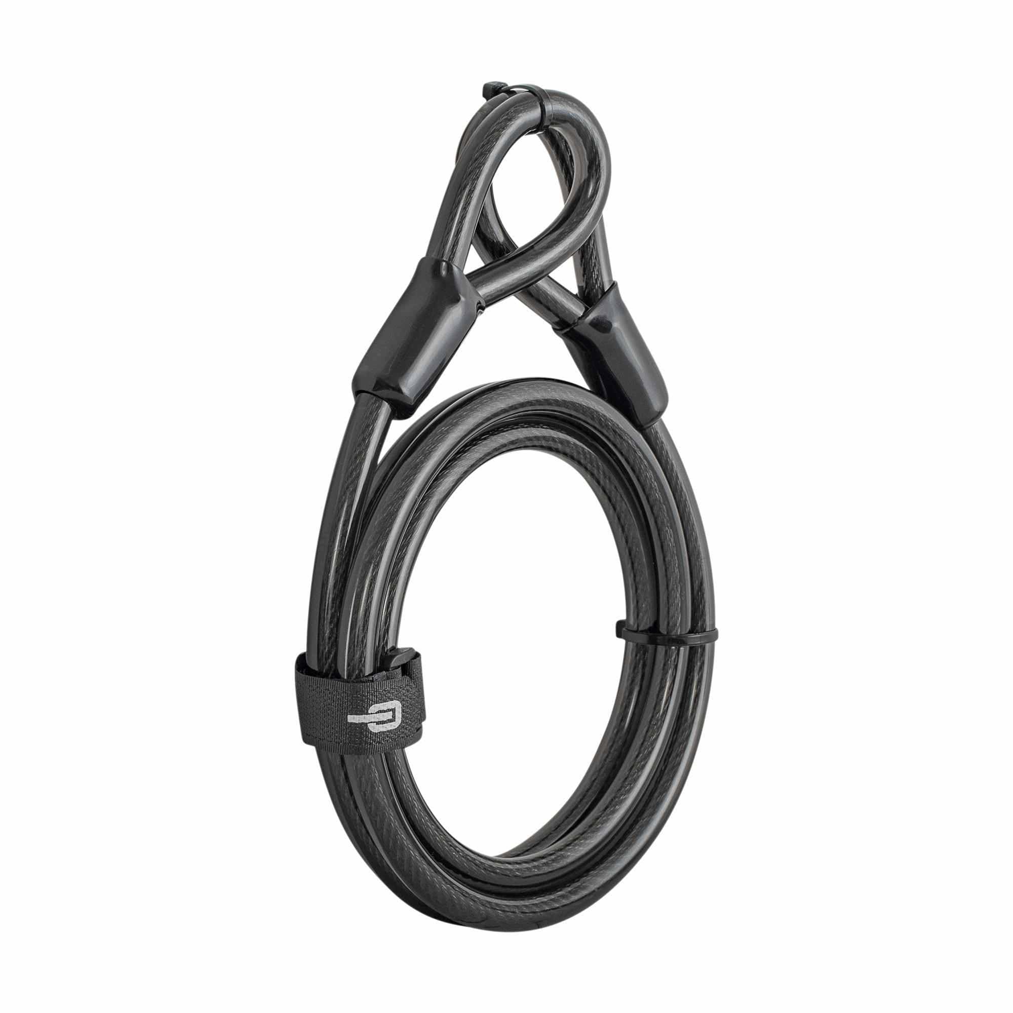 Hiplok 2MC Auxilary Cable for Bike Lock. 10mm Steel Braid Cable. Looped Ends to Use with D Lock & Padlocks. Protects Wheels & Accessories