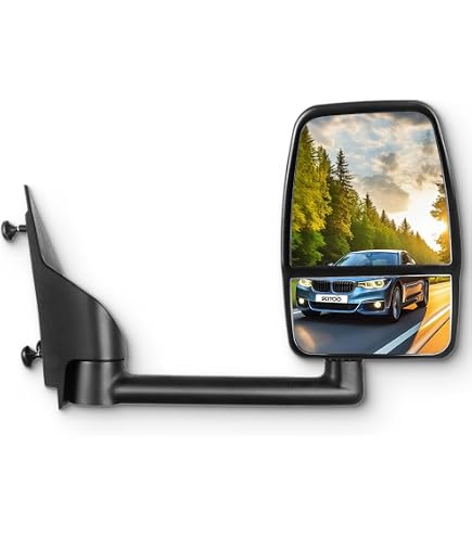 Pair Of Manual Tow Mirrors For Chevy Express & Savana Vans 2003-2017 – Smooth Black, Direct Fit