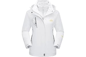 MAGCOMSEN Women's 3-in-1 Winter Coats Snow Ski Jacket Waterproof Windproof Fleece Lined Winter Jacket Parka