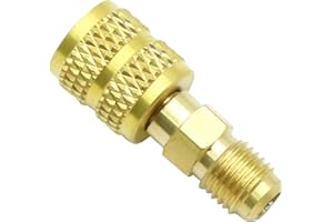 CADUFUELLY 5/16 Inch SAE Female to 1/4 Inch SAE Male Vacuum Connection, R410A Adapter for Mini Split Refrigerant Heat Pumps