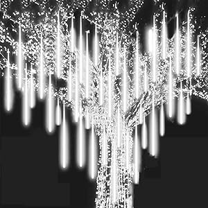 Roytong Waterproof Cascading LED Meteor Shower Rain Lights Outdoor for Holiday Party Wedding Christmas Tree Party Tree Decoration Birthday Gift (Cool, 11.80)