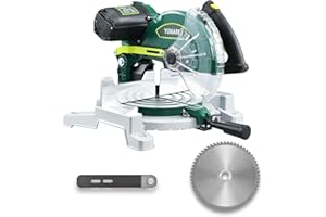 Yumark 10-inch Miter Saw 6000RPM Corded Power Wood Circular Saw with Precision Miter Angles, Lightweight Design, 45° Adjustab