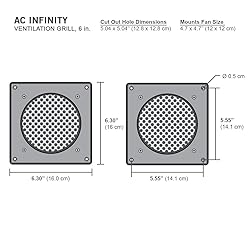 AC Infinity White Ventilation Grille 6", for PC
