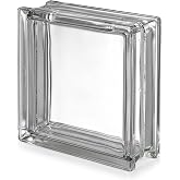 1919/8 Clearview Craft Block by Seves Glass Block | Glass Block with Hole &amp; Cap | Hollow Clear Glass for DIY Displays, Lights, Photos, Rocks &amp; Keepsakes | 7.5" Clear Glass Craft Block