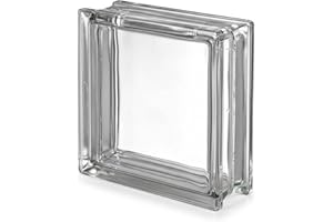 Seves Glass Block | 1919/8 Clearview Craft Block with Hole & Cap | Hollow Clear Glass for DIY Displays, Lights, Photos, Rocks & Keepsakes | 7.5" Clear Glass Craft Block