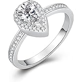 925 Sterling Silver Teardrop Urn Rings Hold Loved Ones Ashes, CZ Cremation Memorial Ring Keepsake Jewelry for Women