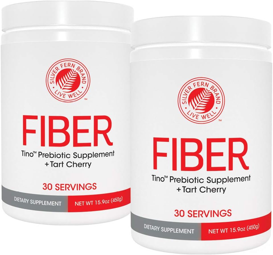Tino High Fiber Supplement Powder - Non-GMO, Pre-Biotic, Water Soluble, Digestive Friendly, Powdered Mix - Add to Water, Juice, Shakes, Cereal & More (2 Canisters - 15.9 Oz. ea.): Health & Personal Care