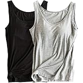 Womens Modal Built-in Bra Padded Camisole Yoga Tanks Tops
