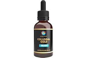 Earth Clinic Colloidal Gold 40 PPM 4 oz (118 mL) for Brain Support - Double Potency Dropper Bottle