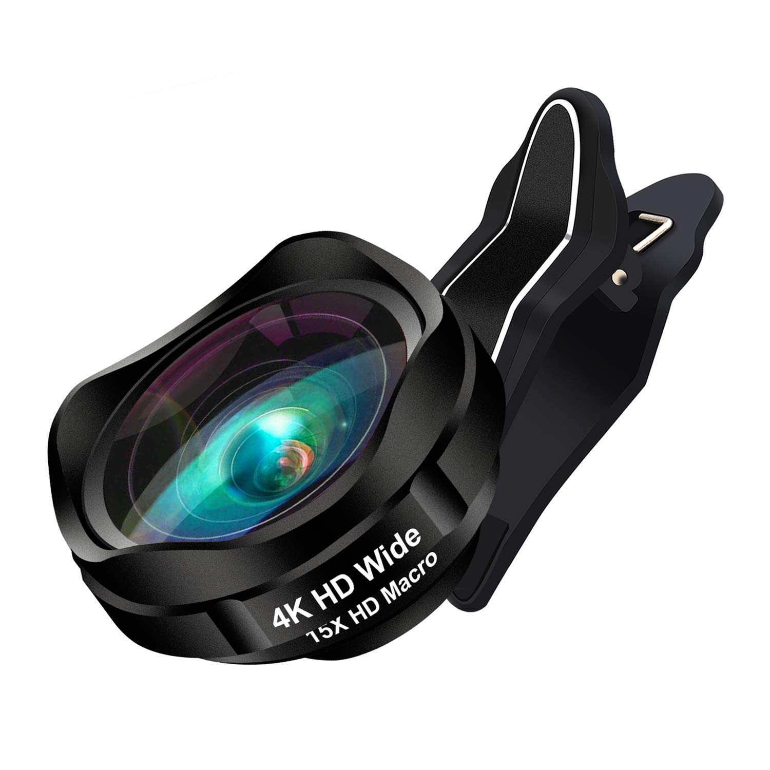 iPhone Lenses Kit - Universal 2 in 1 120°Wide Angle Lens & 15X Macro Lens, Cell Phone Camera Lens for iPhone 7/7 Plus/6s/6s Plus/6/5, Samsung Galaxy & More, Buy 1 Get 1 Free (Black)