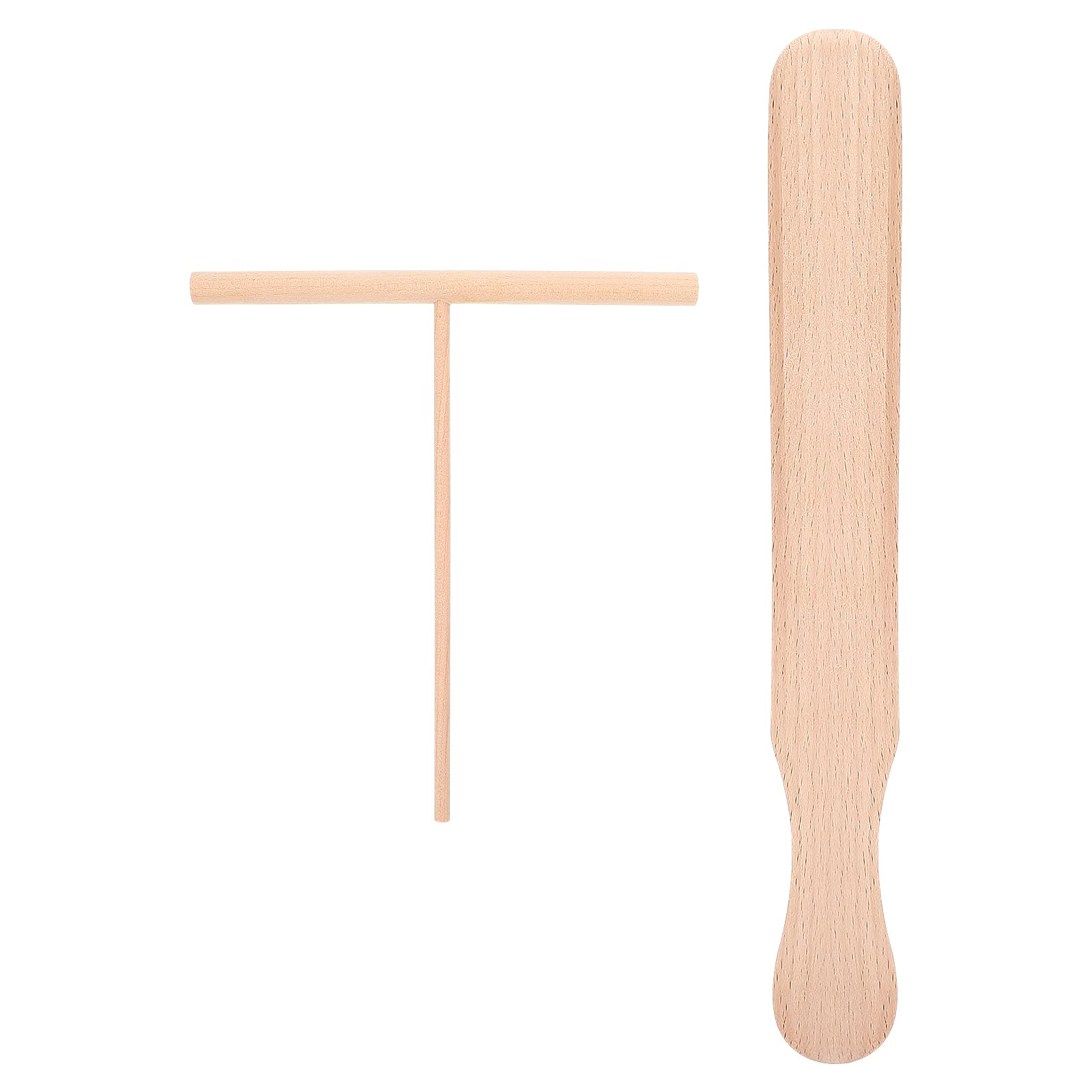 Hemoton 2pcs Crepe Spreader Spatula Set Crepe Pan Maker Beechwood Construction