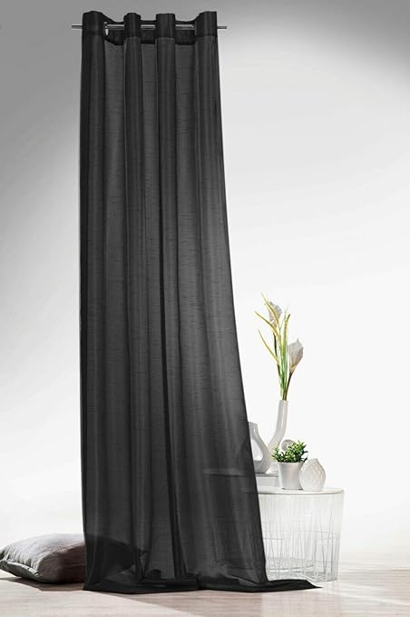 Amazon De Heimtexland Gardinen Modern Vorhang Mit Osen Farbe Anthrazit Hohe 245cm X Breite 140cm