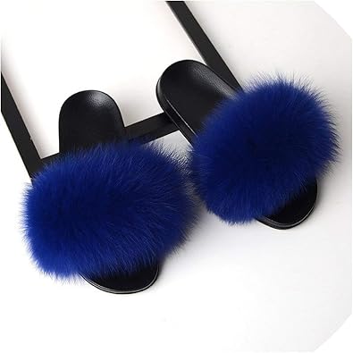 real fox fur slippers