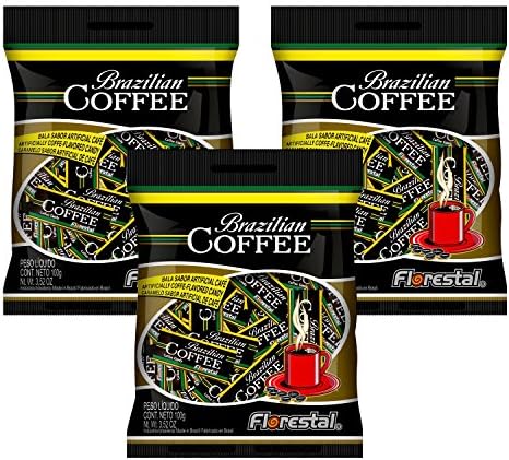 Florestal Coffee Candy, Authentic Real Brazilian Coffee Flavored Hard Treats - Gluten Free - 84 Pieces (300 g)