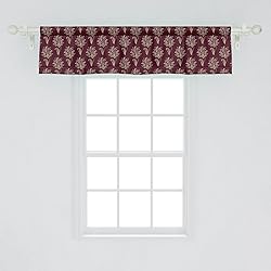 Ambesonne Maroon Window Valance Pack of 2, Rhythmic