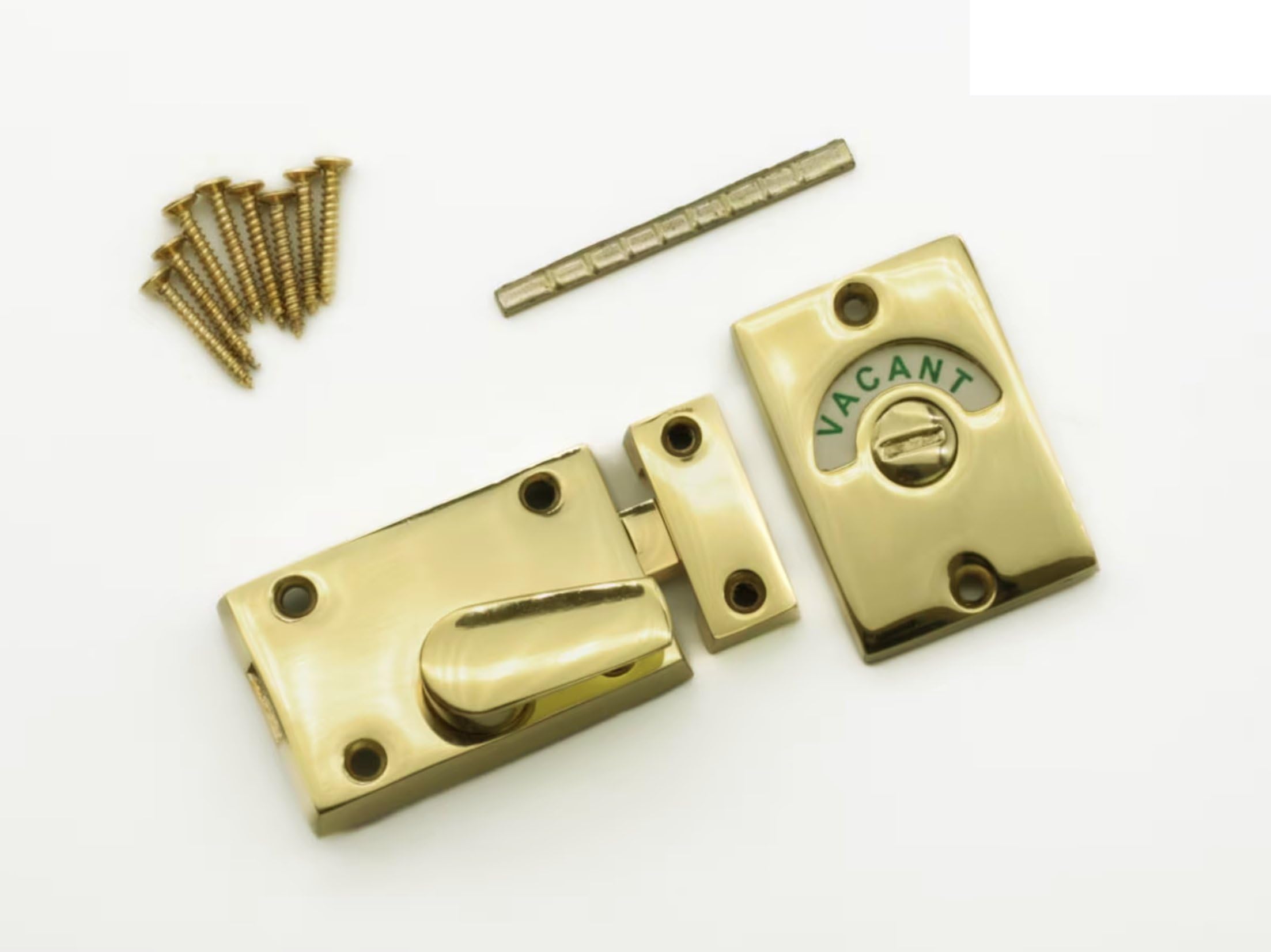 SISI UK Electro Brass Bathroom Door Lock Indicator Vacant/Engaged Toilet Door Bolt Lock Thumb Turn Toilet Privacy Partition Door Lock Latch for Bathroom Toilet or Public Restroom 1 Pack.