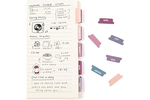 Lumintutu Laminated Planner Monthly Stickers,40 Adhesive Plan Tabs Accessories for Notebooks (2 Sets 12 Month Tabs and 16 Blank Tabs), Calendar Monthly Divider Set (Purple & Pink)