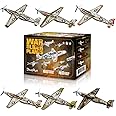 JOYGOGO 24 Pack War Glider Planes, Toy Glider Plane, 6 Different Designs Party Favors for Kid, Easy Assembly, Valentines Airplanes, Birthday Party Favor, Carnival Prizes