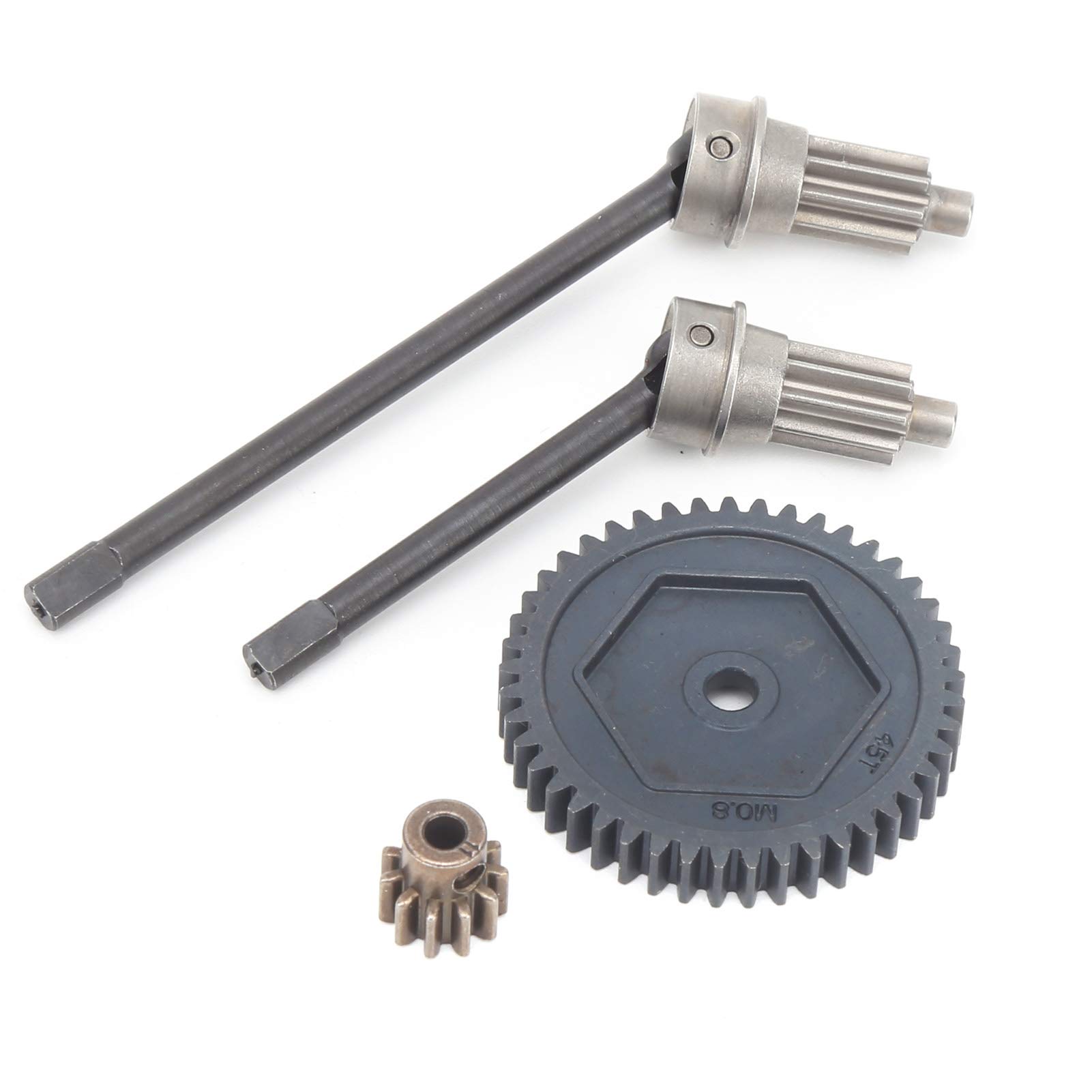 RiToEasysports 2Pcs RC Car Drive Shaft Front Driving Shaft with 45T/11T Gear Compatible with 1/10 RC Car Model Toy