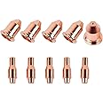 Plasma Cutter Consumable Kit for Harbor Freight Titanium 45,Tips&Electrode 56811 56255,45Amp (5Tips+5Electrodes,PK-10)