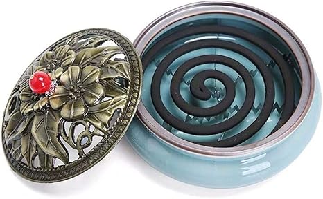 Amazon Co Jp 蚊取り線香ホルダー 蚊取り線香入れ 蚊取り線香スタンド おしゃれ 陶器 香炉 書斎 寝室 置き物 インテリア ホーム キッチン