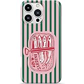 GEQCDBN Compatible with iPhone 16 Pro Case, Trendy Cute Sardine Girly Soft Slim TPU Shockproof Aesthetic Protective Phone Case Cover for Women Girls 6.3"
