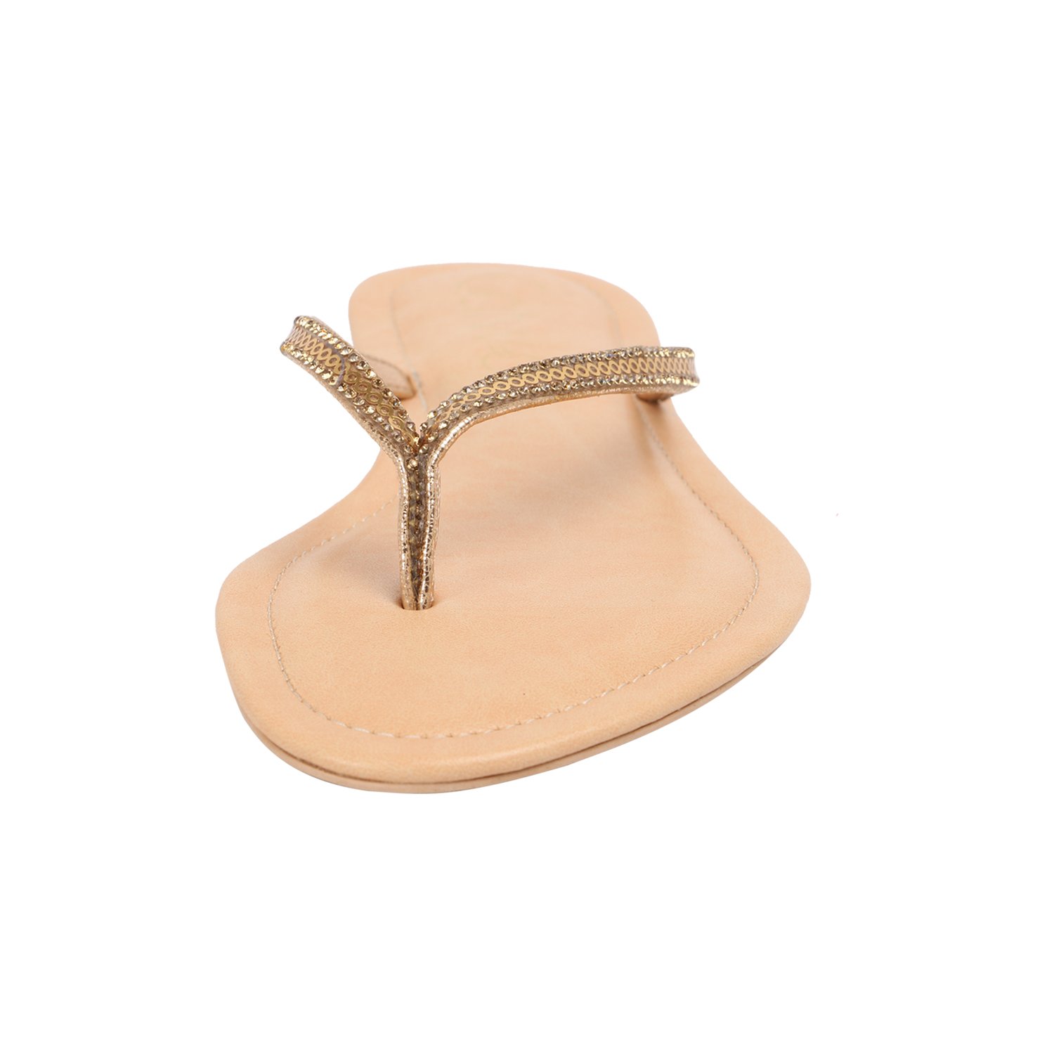 catwalk golden slip-on sandals for women