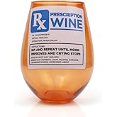 Rx Prescription Stemless Wine Glass | Funny Wine Glass | 30 Ounces