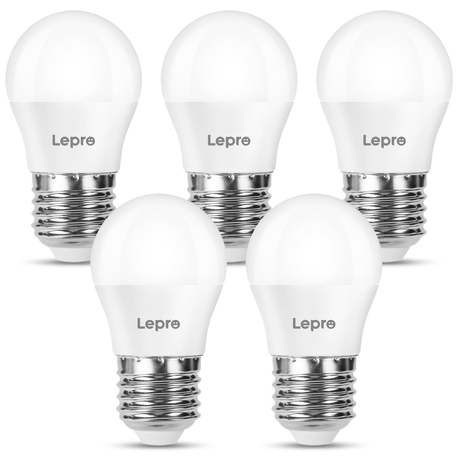 Lepro E27 Screw Bulb, Warm White 2700K, 25W Equivalent, G45 Golf Ball LED Bulbs, 2.2W 250 Lumens, Energy Saving Edison Screw Bulb, Non-dimmable, Pack of 5