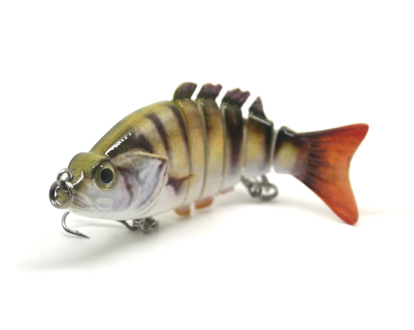 FISHIN ADDICT PERCH Swimbait Multi Jointed Fishing Lure realistic perch jack pattern and swim action 83mm 12 grams
