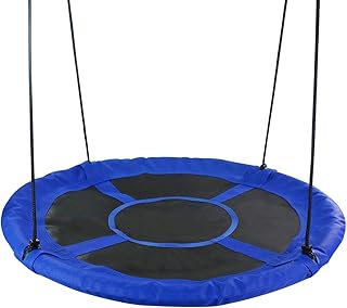 TONZE Nestschaukel 150 kg Schaukel 170cm Schaukelsitz Seil Höhenverstellbar Kinderschaukel Indoor Draußen Garten Kinder Spielzeug ab 3 4 5 6 7 8 Jahren Junge Mädchen (Blau)