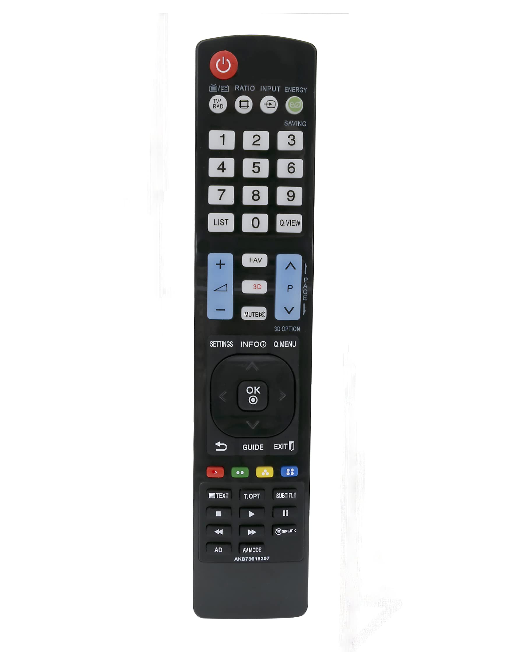 AULCMEET AKB73615307 sub AKB73615308 Replacement Remote Control Compatible with LG 4K OLED Smart TV 37LM611S 55LM615S 37LS3400 42LM3400 55LM615S 32LM3400 32LM611S 42LM615S 47LM615S