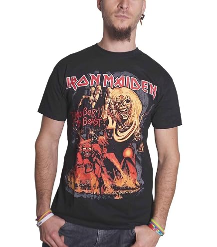Rock Off officially licensed products Iron Maiden T Shirt Eddie Evolution Band Logo Nuovo Ufficiale Uomo Nero