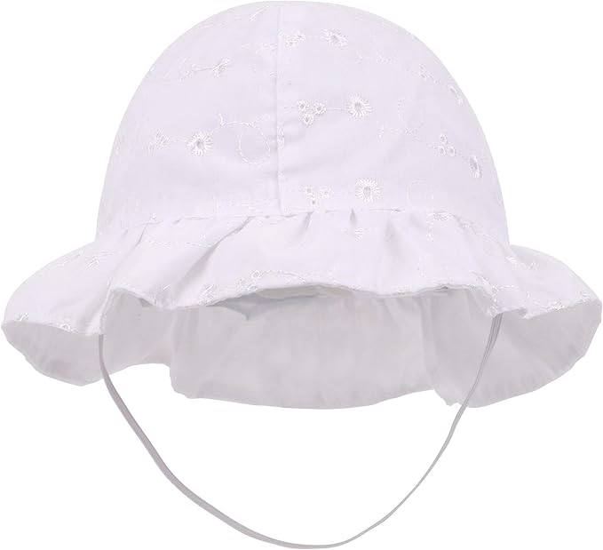 white infant bucket hat