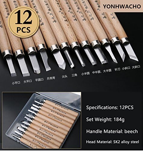 Hand Wood Carving Tools Chisel Carvers Graving carving Knife kit 12PC/set + 3PCS Grindstone WA44